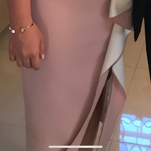 Nicole Bakti - Aida Off-Shoulder Lace Ruffled Midi Cocktail Dress US Size 10 - Picture 9 of 14